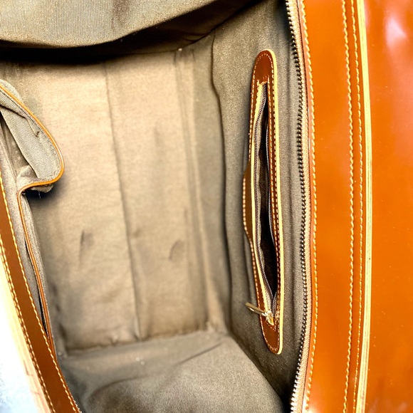 Suede/ Leather Trapeze Satchel Shoulder-bag - Picture 3 of 11